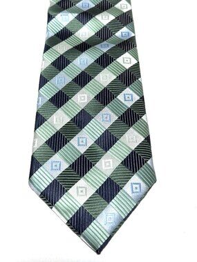 Giorgio Brutini Collection Green Blue Geometric Men’s Tie